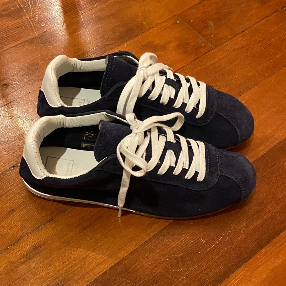 Dolce Vita Diane Navy Suede with White leather Sneakers - Picture 2 of 13